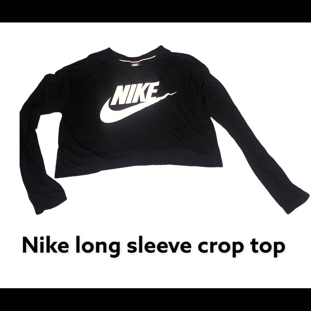 Black Nike Small Petite long sleeve crop top